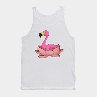 Flamingo with Lotus flower Tank Top